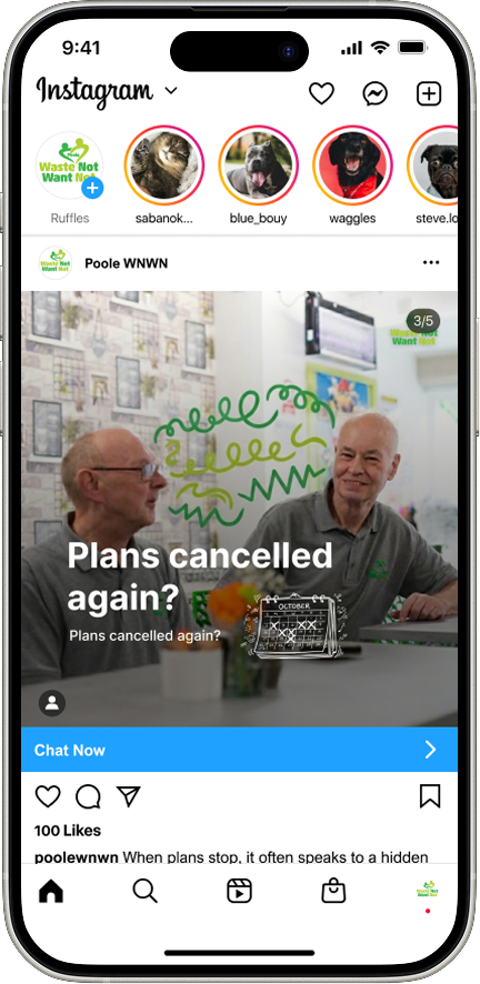 Poole WNWN mobile interface showing community highlights