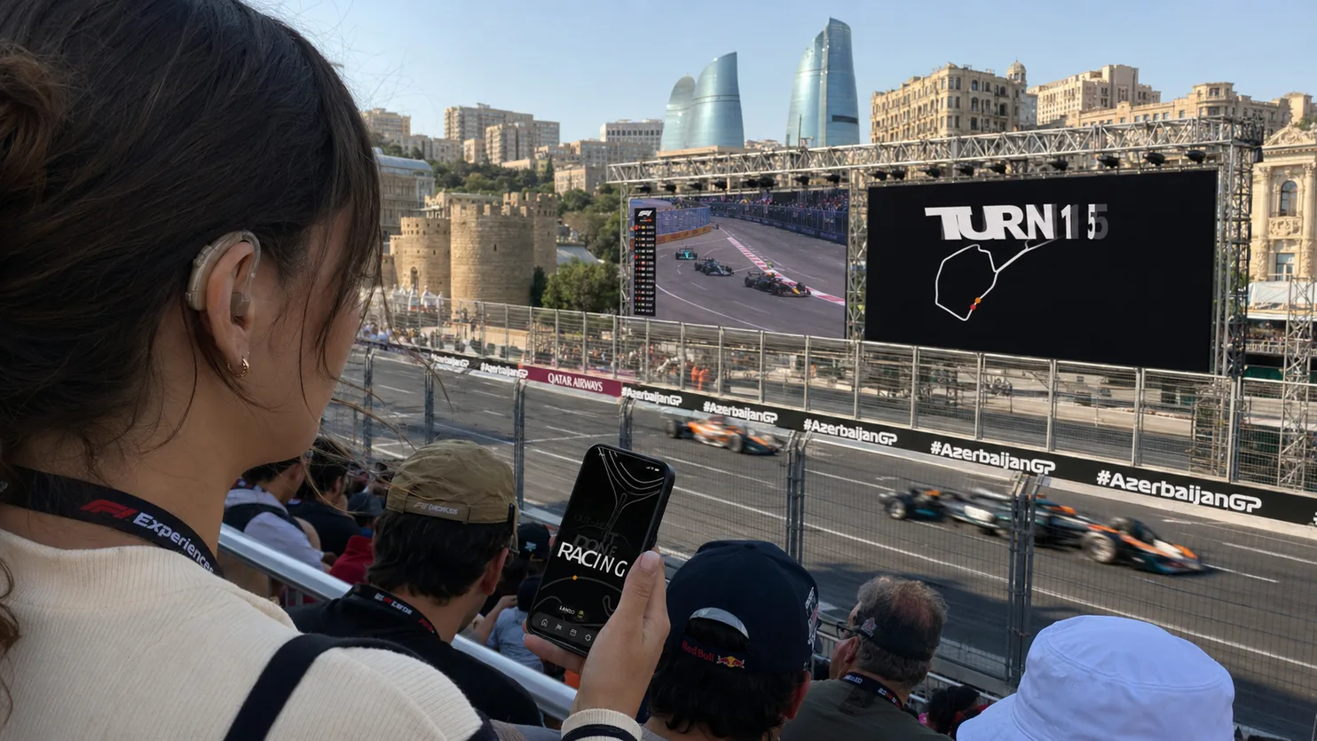 Deaf and Hard of Hearing fan watching Formula 1 with TypeTelemetry live screen and companion app